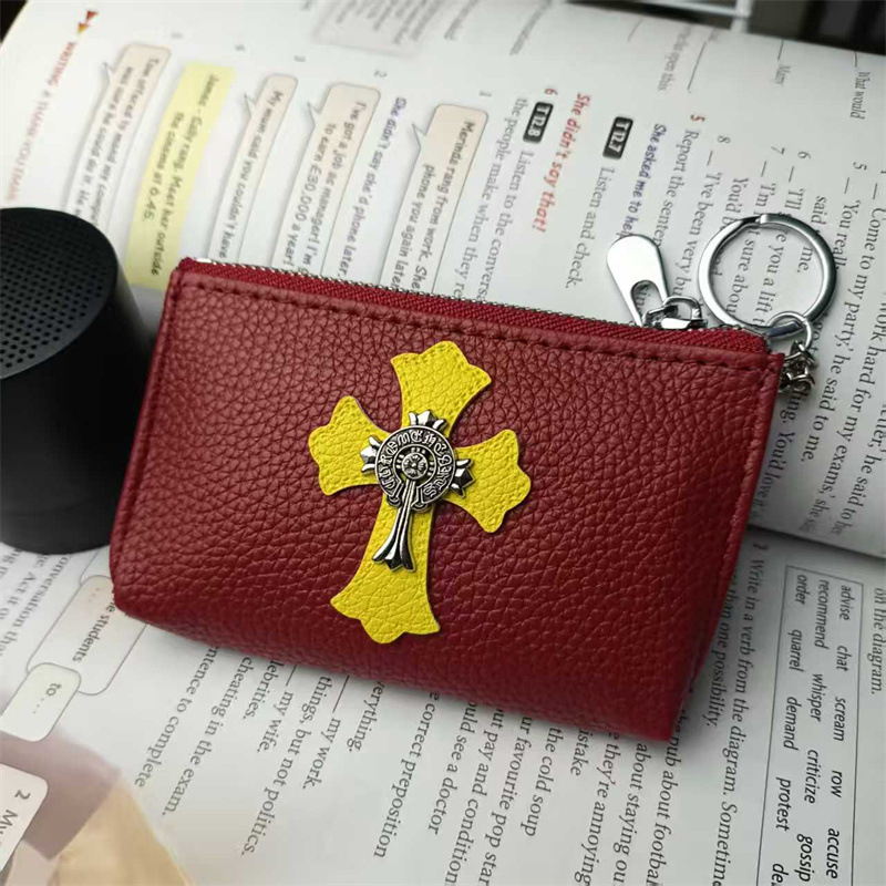 Port card din PU cu fermoar și mini portofel pentru monede, multifuncțional, unisex, stil urban minimalist