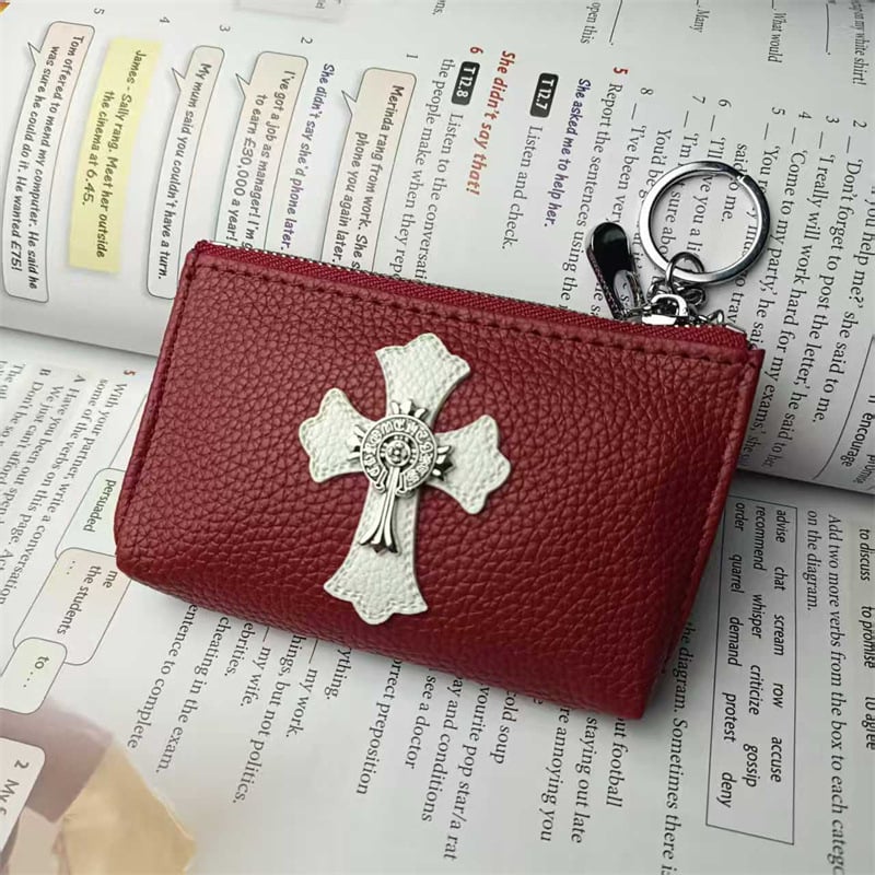 Port card din PU cu fermoar și mini portofel pentru monede, multifuncțional, unisex, stil urban minimalist