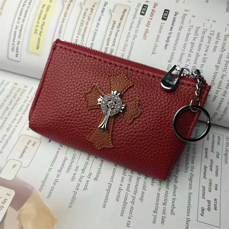 Port card din PU cu fermoar și mini portofel pentru monede, multifuncțional, unisex, stil urban minimalist