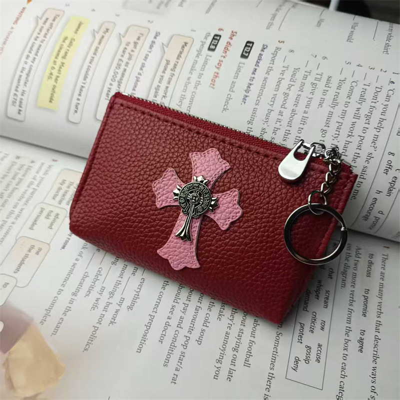 Port card din PU cu fermoar și mini portofel pentru monede, multifuncțional, unisex, stil urban minimalist