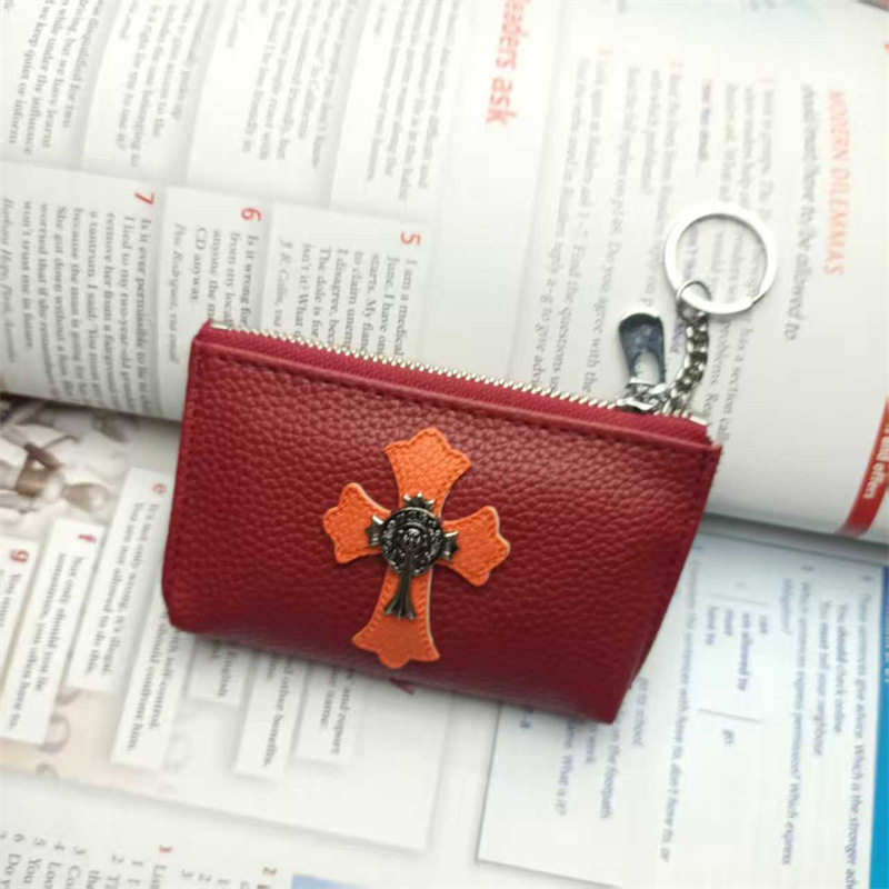 Port card din PU cu fermoar și mini portofel pentru monede, multifuncțional, unisex, stil urban minimalist