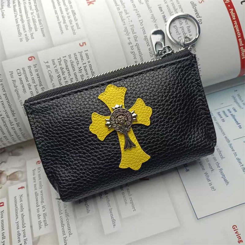 Port card din PU cu fermoar și mini portofel pentru monede, multifuncțional, unisex, stil urban minimalist