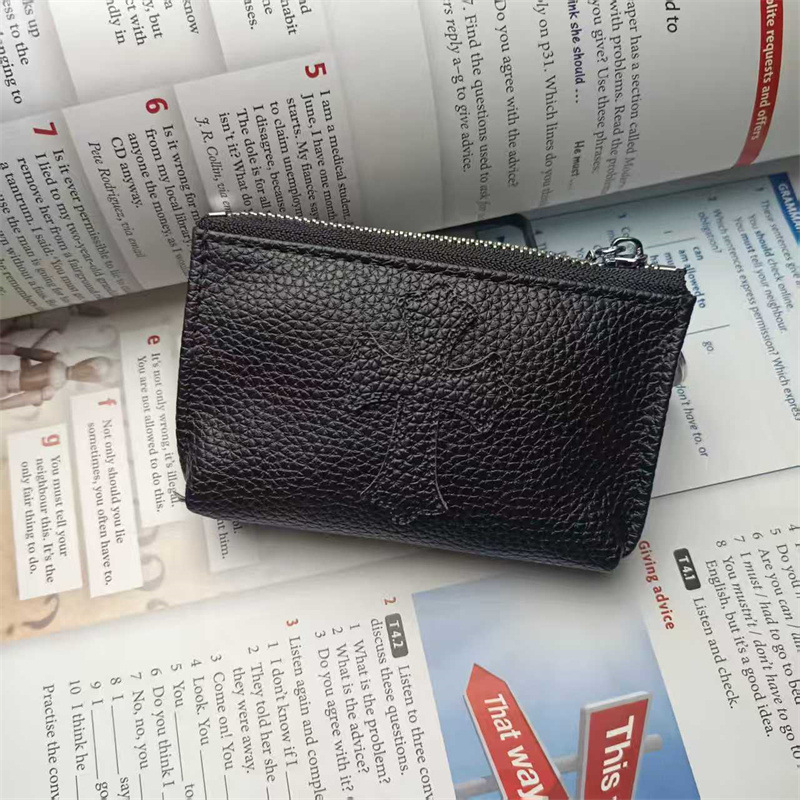 Port card din PU cu fermoar și mini portofel pentru monede, multifuncțional, unisex, stil urban minimalist