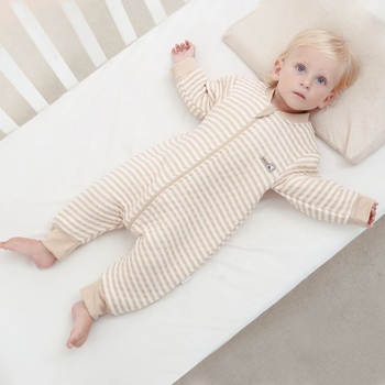 Pijamă dintr-o bucată pentru copii, cu căptușeală din bumbac, stil sac de dormit, pentru primăvară și toamnă