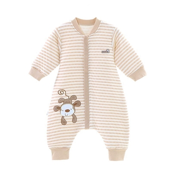 Pijamă dintr-o bucată pentru copii, cu căptușeală din bumbac, stil sac de dormit, pentru primăvară și toamnă