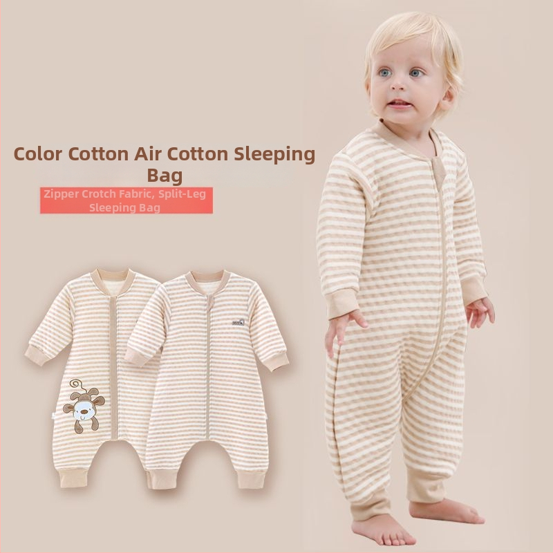 Pijamă dintr-o bucată pentru copii, cu căptușeală din bumbac, stil sac de dormit, pentru primăvară și toamnă