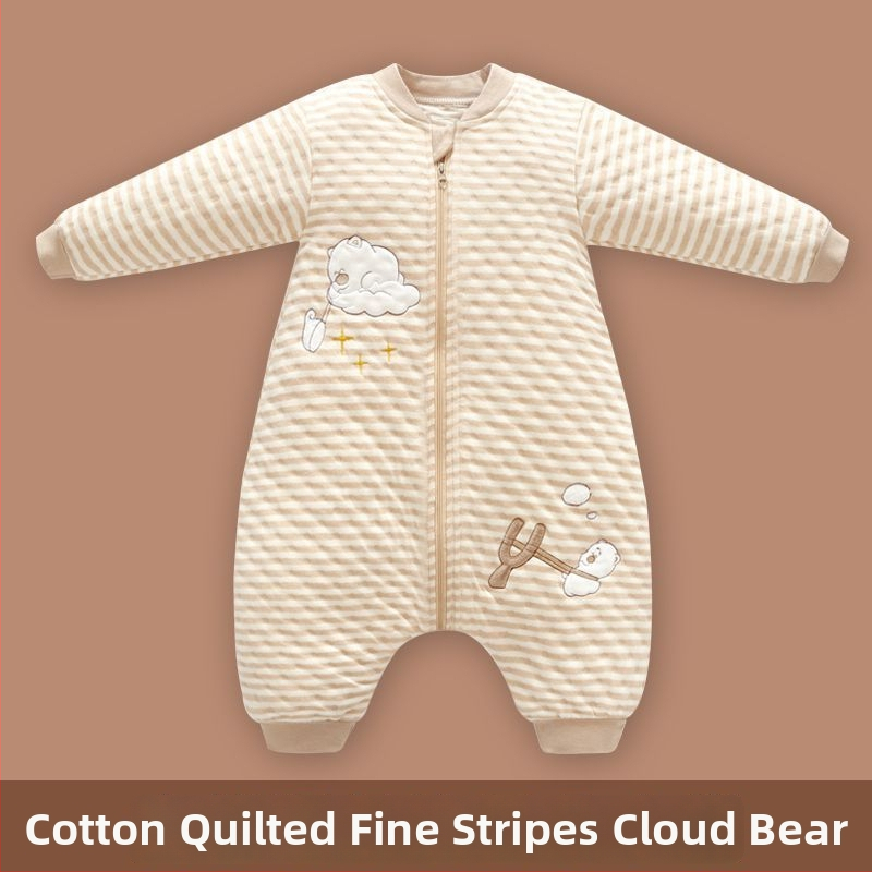 Pijamă dintr-o bucată pentru copii, cu căptușeală din bumbac, stil sac de dormit, pentru primăvară și toamnă