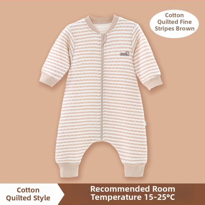 Pijamă dintr-o bucată pentru copii, cu căptușeală din bumbac, stil sac de dormit, pentru primăvară și toamnă