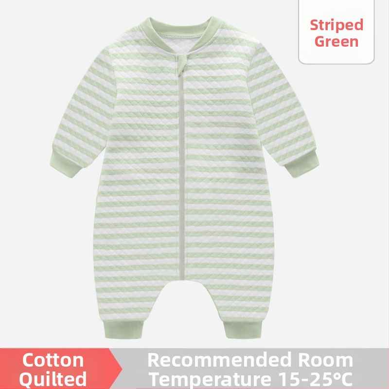 Pijamă dintr-o bucată pentru copii, cu căptușeală din bumbac, stil sac de dormit, pentru primăvară și toamnă