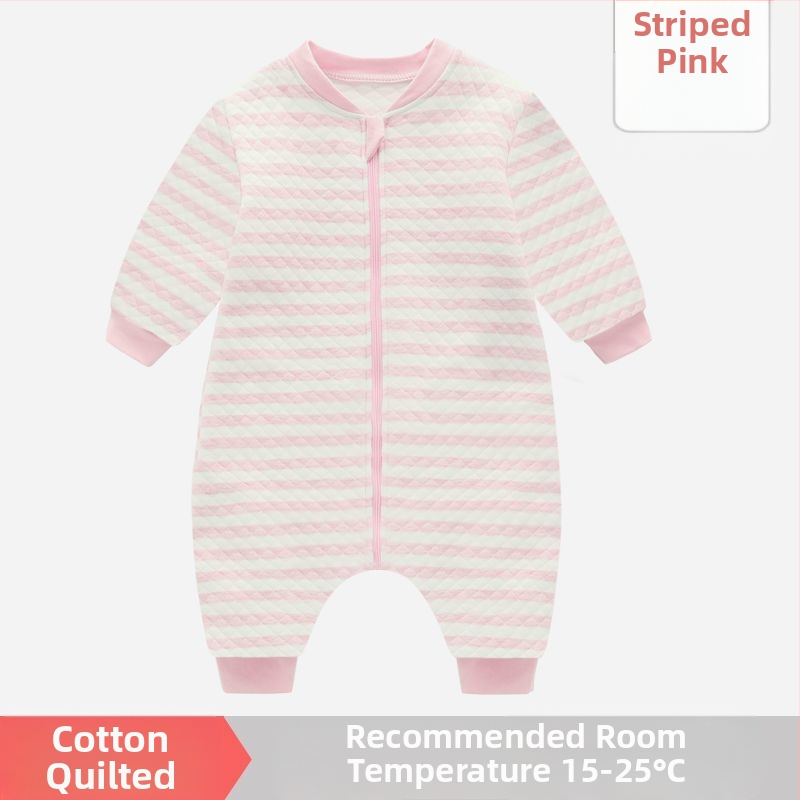 Pijamă dintr-o bucată pentru copii, cu căptușeală din bumbac, stil sac de dormit, pentru primăvară și toamnă