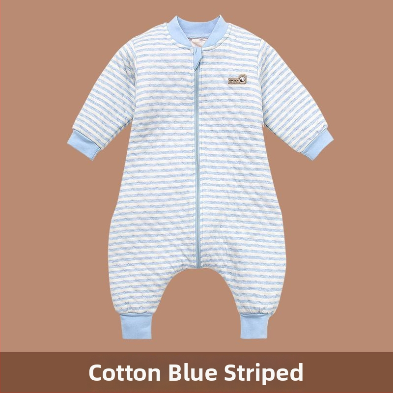 Pijamă dintr-o bucată pentru copii, cu căptușeală din bumbac, stil sac de dormit, pentru primăvară și toamnă