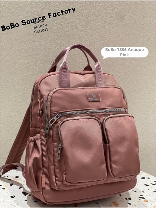 Rucsac de damă casual urban: ușor, din Oxford; căptușeală nylon; impermeabil; buzunar pentru laptop; mai multe buzunare.