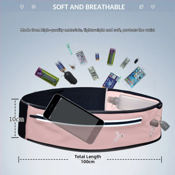 Geantă de talie sport, impermeabilă, Lycra, căptușită cu poliester, pentru activități în aer liber