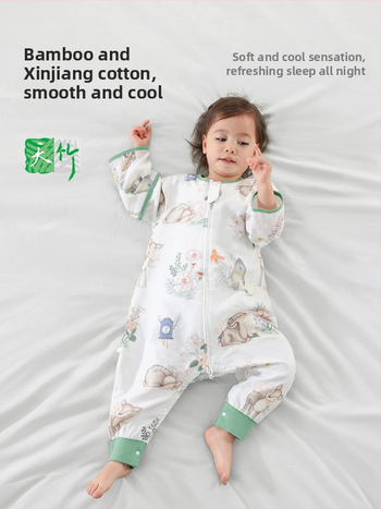 Υπνόσακος για μωρά από ίνες μπαμπού, με επένδυση από βαμβάκι, σχέδιο με ξεχωριστά πόδια, αποσπώμενα μανίκια, για όλες τις εποχές