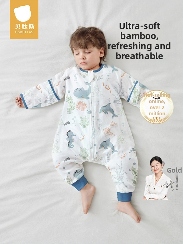 Υπνόσακος για μωρά από ίνες μπαμπού, με επένδυση από βαμβάκι, σχέδιο με ξεχωριστά πόδια, αποσπώμενα μανίκια, για όλες τις εποχές