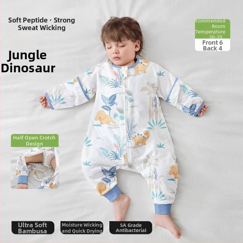 Υπνόσακος για μωρά από ίνες μπαμπού, με επένδυση από βαμβάκι, σχέδιο με ξεχωριστά πόδια, αποσπώμενα μανίκια, για όλες τις εποχές