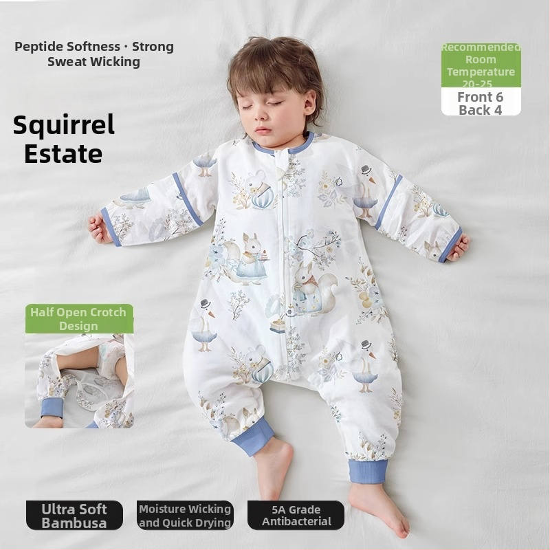 Υπνόσακος για μωρά από ίνες μπαμπού, με επένδυση από βαμβάκι, σχέδιο με ξεχωριστά πόδια, αποσπώμενα μανίκια, για όλες τις εποχές