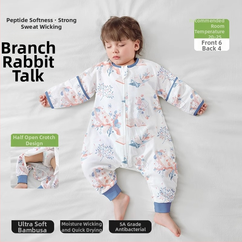 Υπνόσακος για μωρά από ίνες μπαμπού, με επένδυση από βαμβάκι, σχέδιο με ξεχωριστά πόδια, αποσπώμενα μανίκια, για όλες τις εποχές