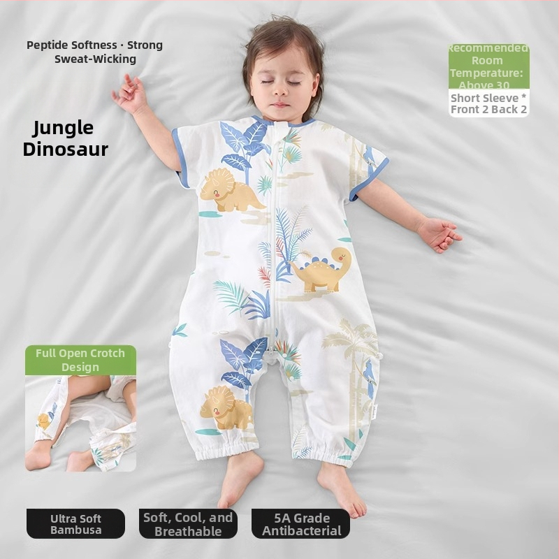 Υπνόσακος για μωρά από ίνες μπαμπού, με επένδυση από βαμβάκι, σχέδιο με ξεχωριστά πόδια, αποσπώμενα μανίκια, για όλες τις εποχές