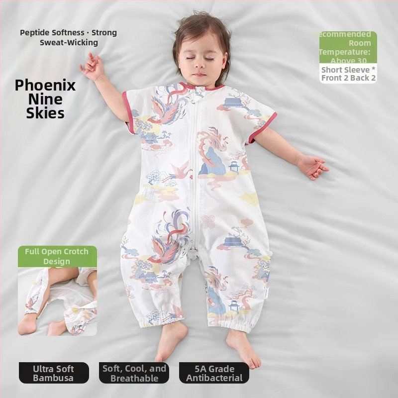 Υπνόσακος για μωρά από ίνες μπαμπού, με επένδυση από βαμβάκι, σχέδιο με ξεχωριστά πόδια, αποσπώμενα μανίκια, για όλες τις εποχές