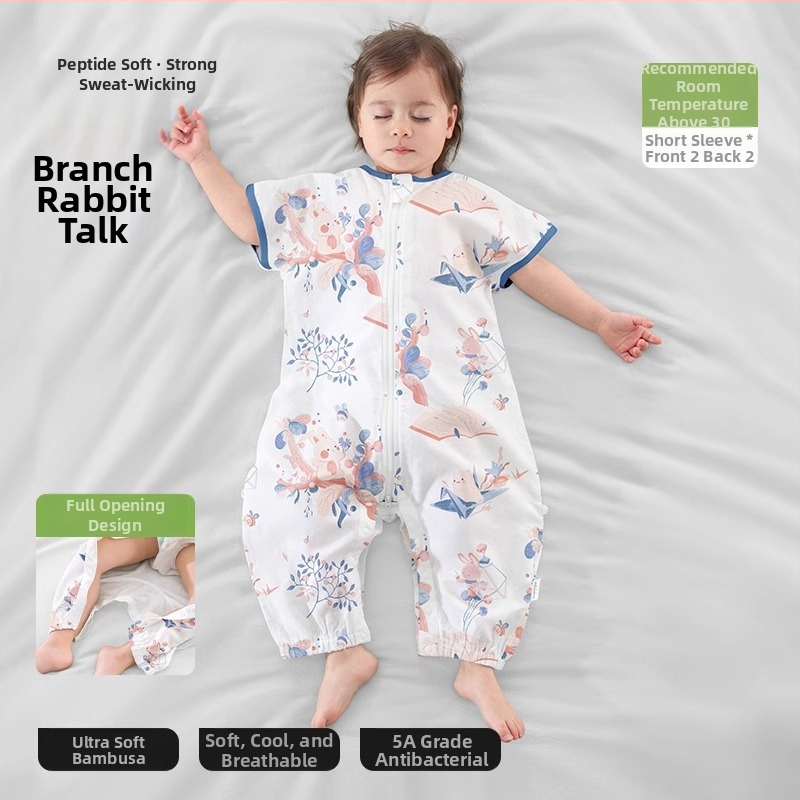 Υπνόσακος για μωρά από ίνες μπαμπού, με επένδυση από βαμβάκι, σχέδιο με ξεχωριστά πόδια, αποσπώμενα μανίκια, για όλες τις εποχές