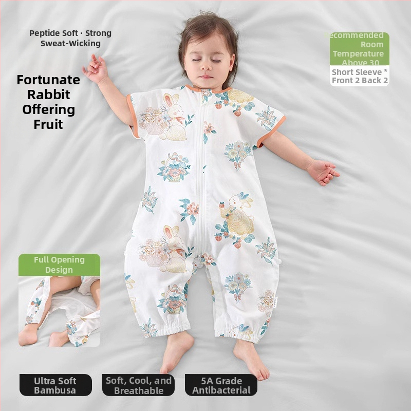 Υπνόσακος για μωρά από ίνες μπαμπού, με επένδυση από βαμβάκι, σχέδιο με ξεχωριστά πόδια, αποσπώμενα μανίκια, για όλες τις εποχές