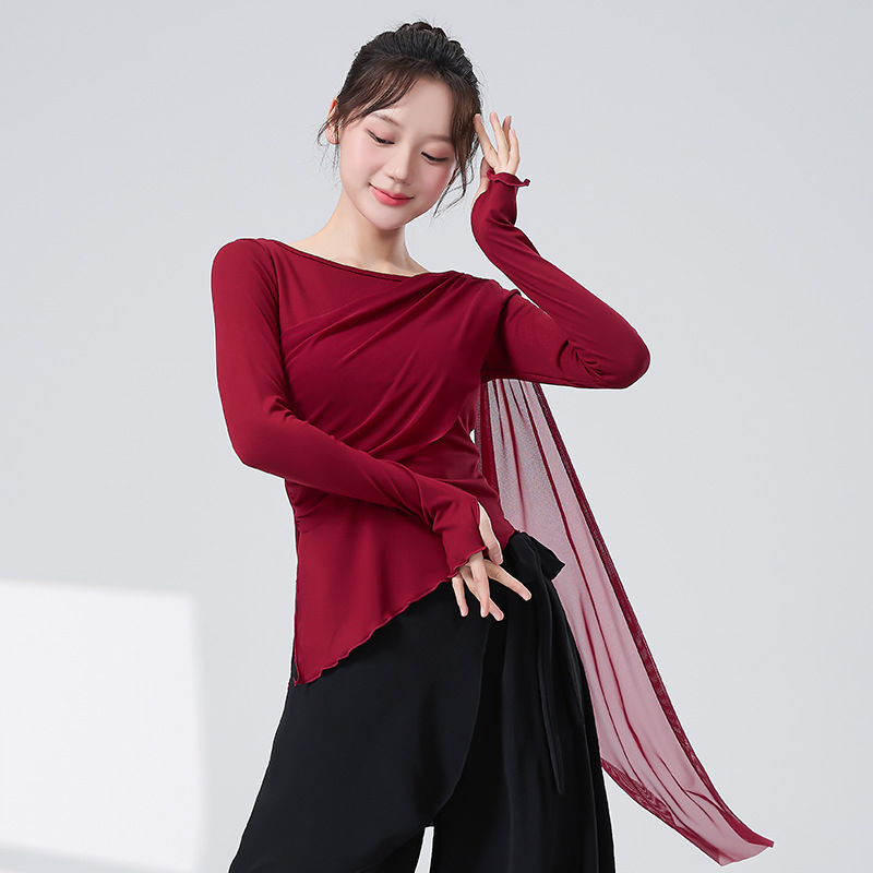 Modern tánc felső hosszú ujjú, spandex anyagból, belső rayon bélés, tavasz–ősz tánchoz, hip-hop, balett és néptánc