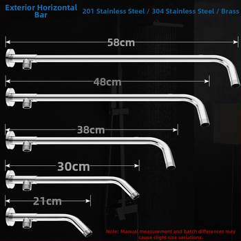 Sprchový ram s skrytým kruhovým ohybom, nerezová oceľ, moderný štýl, horná tryska