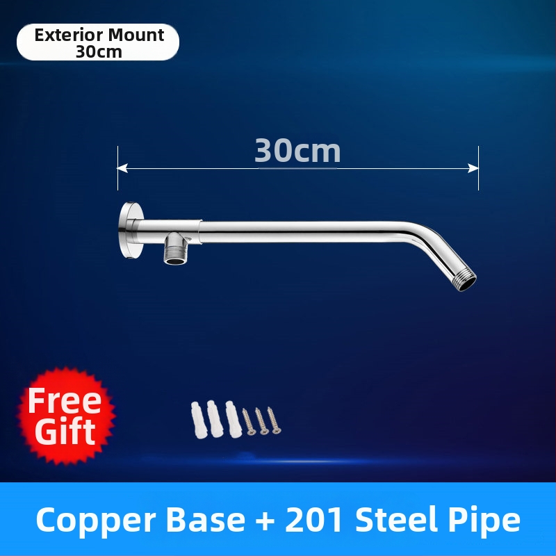 Sprchový ram s skrytým kruhovým ohybom, nerezová oceľ, moderný štýl, horná tryska