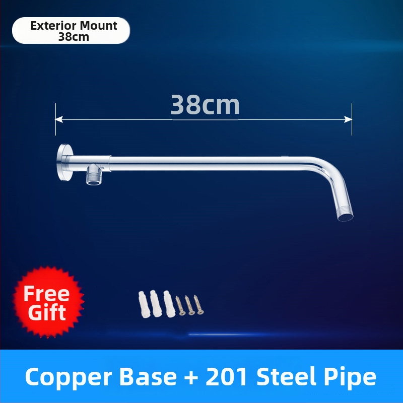 Sprchový ram s skrytým kruhovým ohybom, nerezová oceľ, moderný štýl, horná tryska