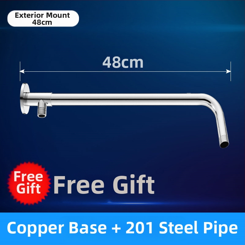 Sprchový ram s skrytým kruhovým ohybom, nerezová oceľ, moderný štýl, horná tryska