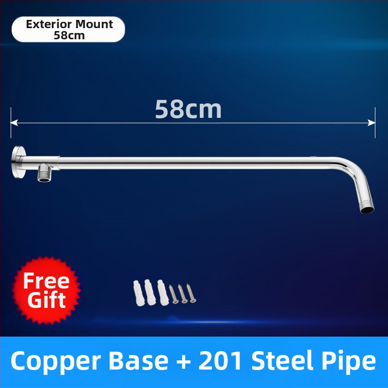 Sprchový ram s skrytým kruhovým ohybom, nerezová oceľ, moderný štýl, horná tryska