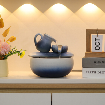 Kerámiából készült asztali vízfal dekoráció, új kínai stílus, nappalira és irodába, Feng Shui a jólét vonzásáért