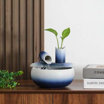 Kerámiából készült asztali vízfal dekoráció, új kínai stílus, nappalira és irodába, Feng Shui a jólét vonzásáért