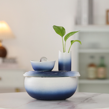 Kerámiából készült asztali vízfal dekoráció, új kínai stílus, nappalira és irodába, Feng Shui a jólét vonzásáért