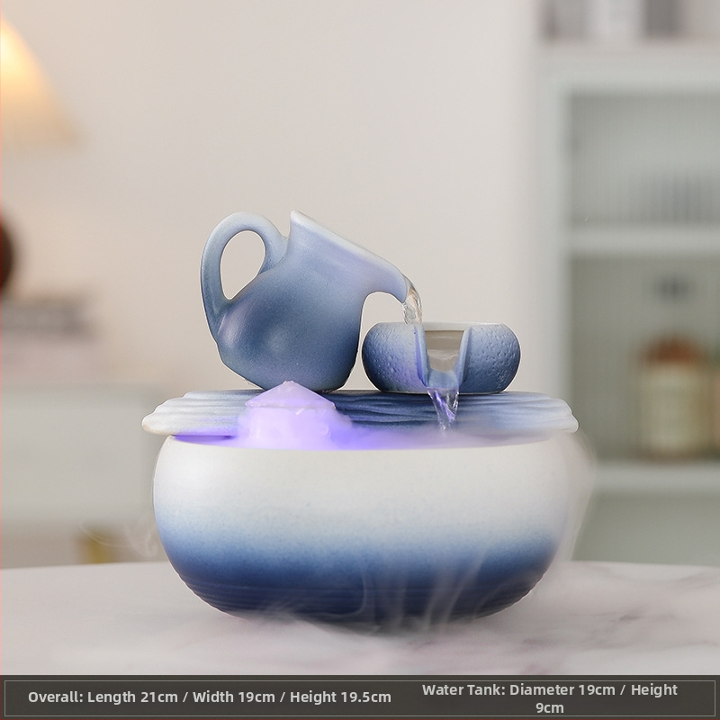 Kerámiából készült asztali vízfal dekoráció, új kínai stílus, nappalira és irodába, Feng Shui a jólét vonzásáért