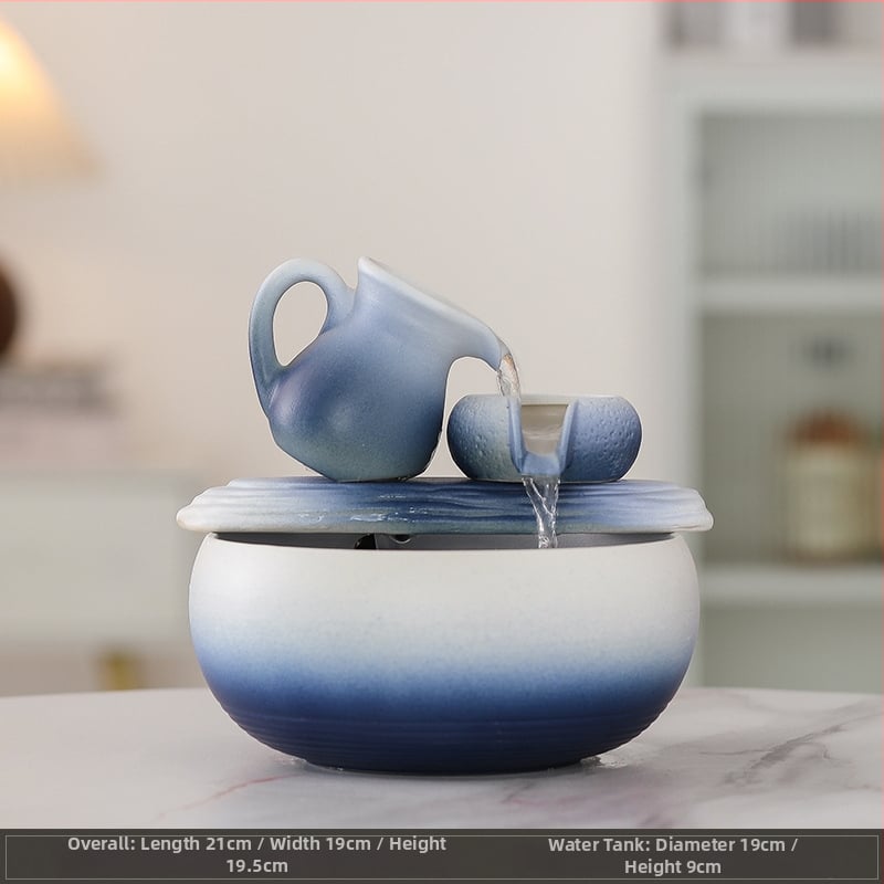 Kerámiából készült asztali vízfal dekoráció, új kínai stílus, nappalira és irodába, Feng Shui a jólét vonzásáért