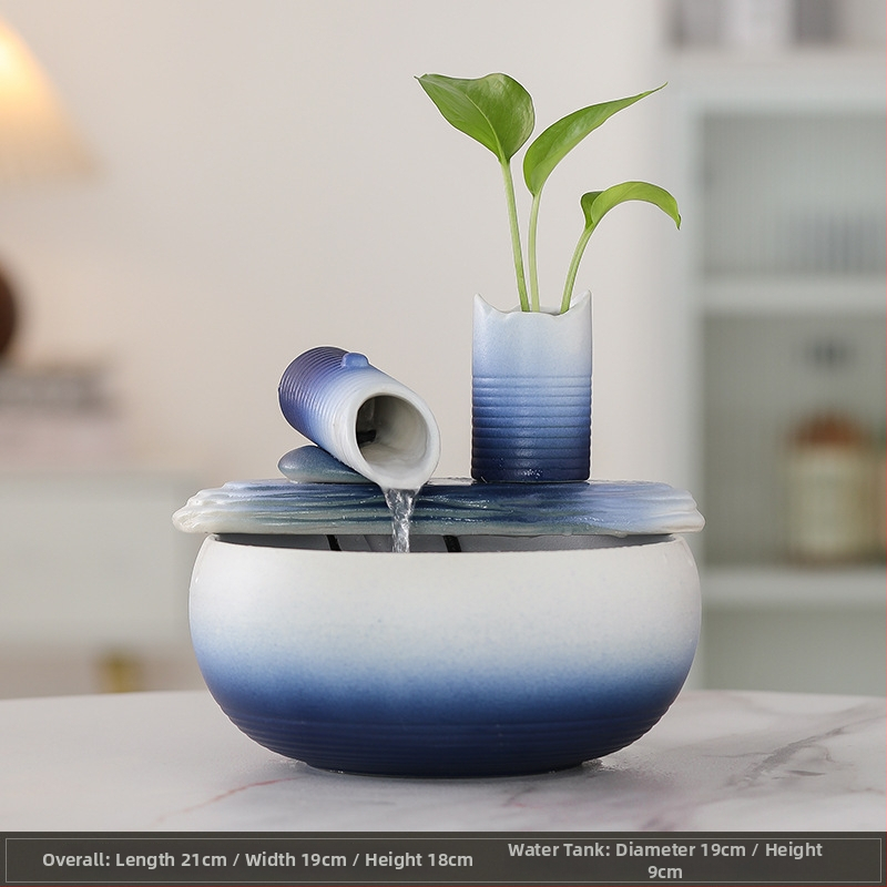 Kerámiából készült asztali vízfal dekoráció, új kínai stílus, nappalira és irodába, Feng Shui a jólét vonzásáért