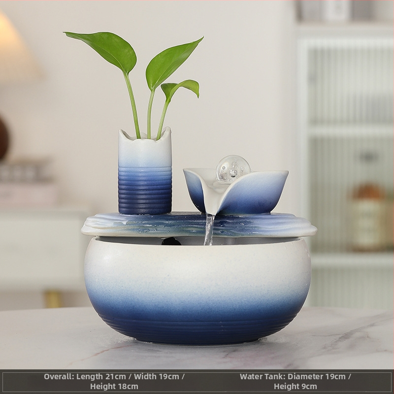 Kerámiából készült asztali vízfal dekoráció, új kínai stílus, nappalira és irodába, Feng Shui a jólét vonzásáért