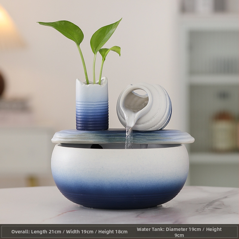 Kerámiából készült asztali vízfal dekoráció, új kínai stílus, nappalira és irodába, Feng Shui a jólét vonzásáért
