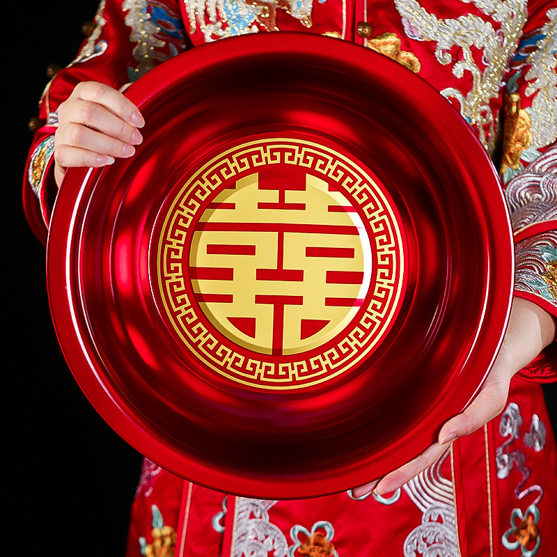 Svadbeni umivaonik set – nehrđajući čelik 201, marka Fei Xun Fei, svadbena dekoracija, otisak Happy word