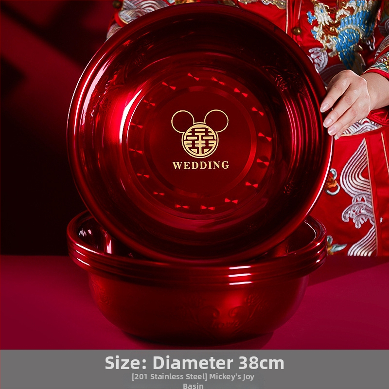 Svadbeni umivaonik set – nehrđajući čelik 201, marka Fei Xun Fei, svadbena dekoracija, otisak Happy word