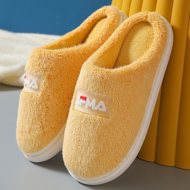 Домашни памучни пантофи за мъже и жени, зимно топли, антиплъзгащи, дебел под, с вълнена подплата