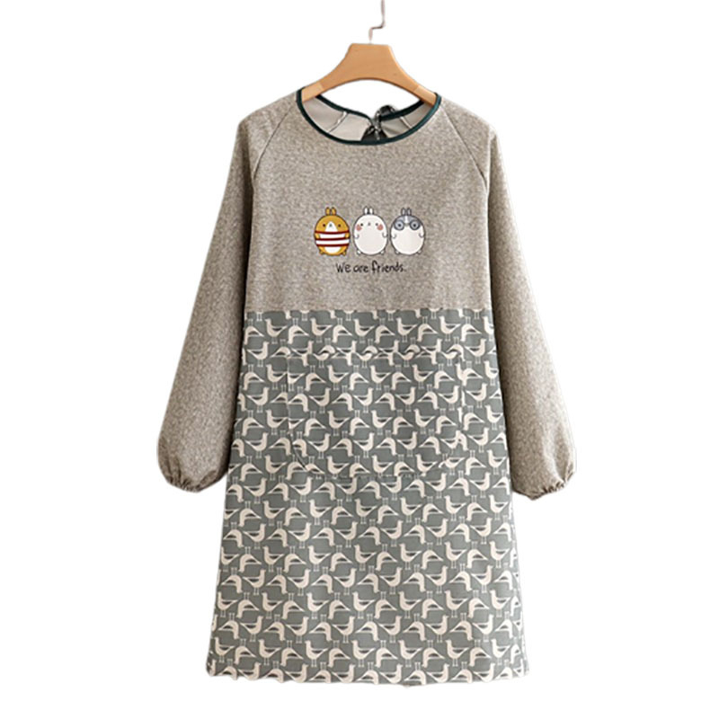 Престилка с дълги ръкави, канвас, корейски стил, защита от замърсяване, устойчивост на петна