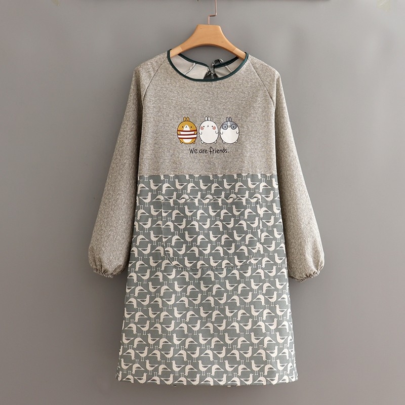 Престилка с дълги ръкави, канвас, корейски стил, защита от замърсяване, устойчивост на петна