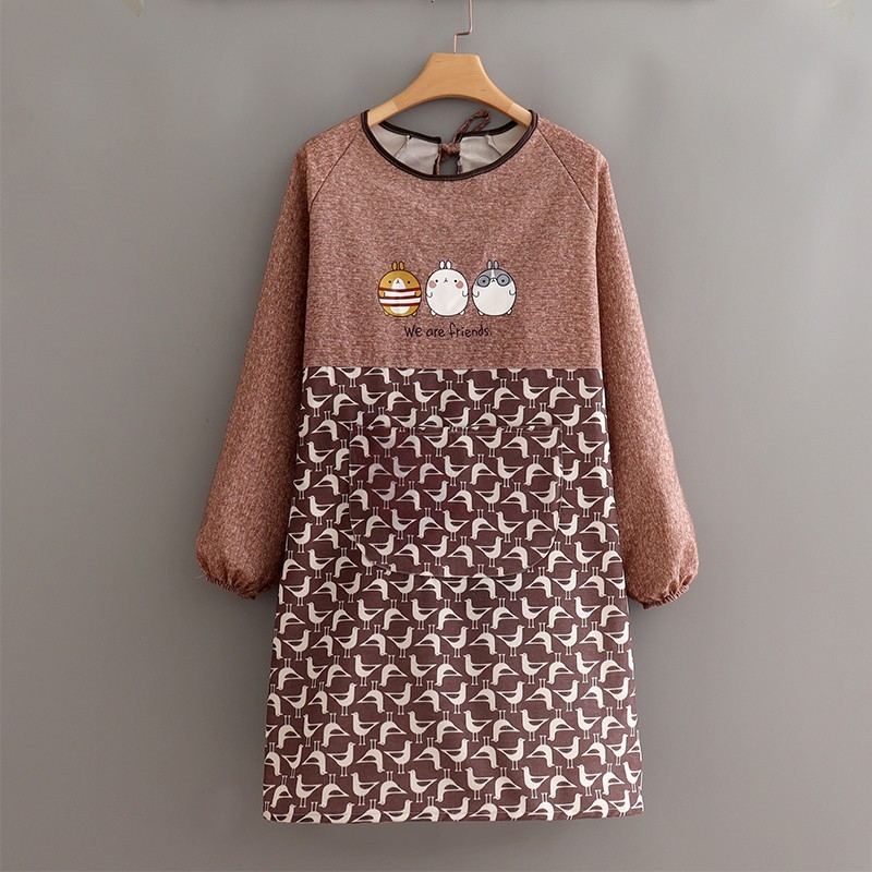 Престилка с дълги ръкави, канвас, корейски стил, защита от замърсяване, устойчивост на петна