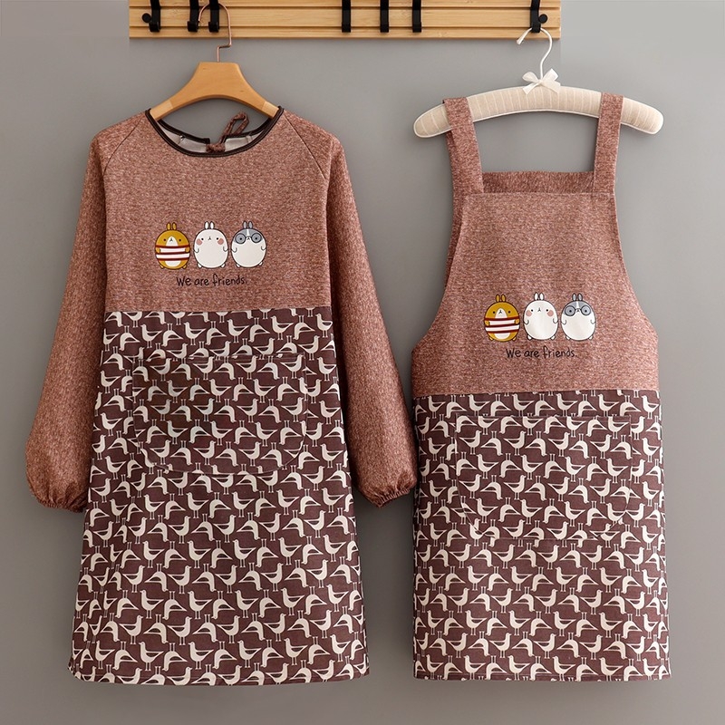 Престилка с дълги ръкави, канвас, корейски стил, защита от замърсяване, устойчивост на петна