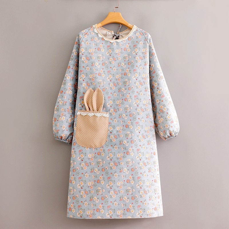 Престилка с дълги ръкави, канвас, корейски стил, защита от замърсяване, устойчивост на петна