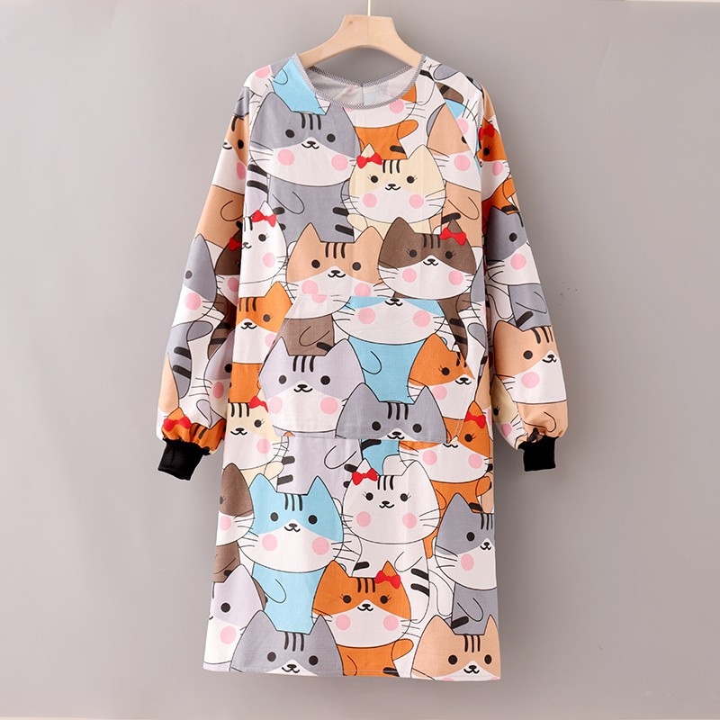 Престилка с дълги ръкави, канвас, корейски стил, защита от замърсяване, устойчивост на петна