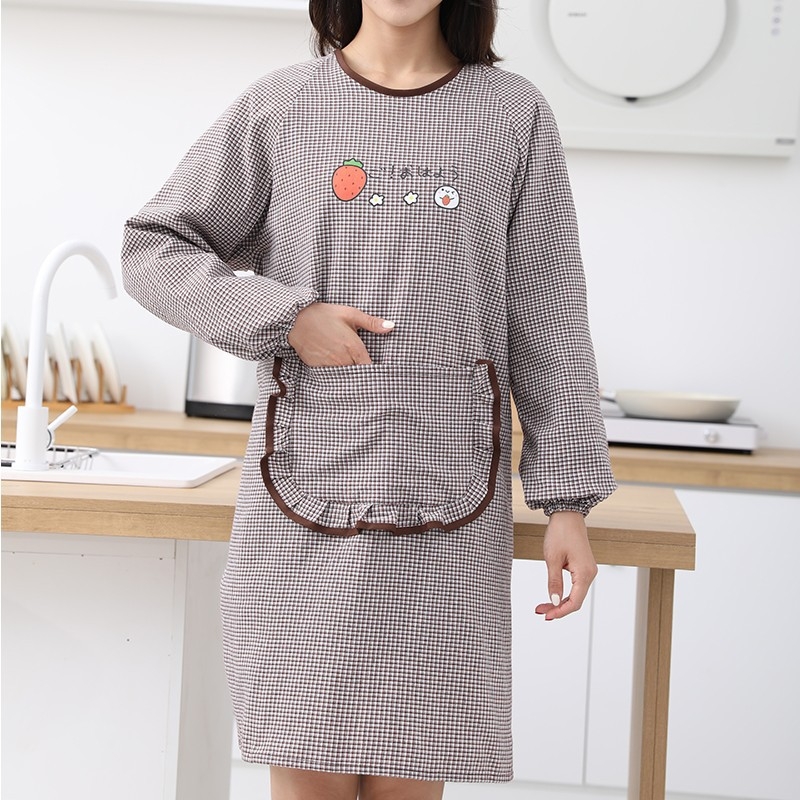 Престилка с дълги ръкави, канвас, корейски стил, защита от замърсяване, устойчивост на петна